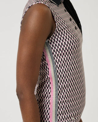 Daily Sports - Abstract Wave Geometric Sleeveless Polo Shirt
