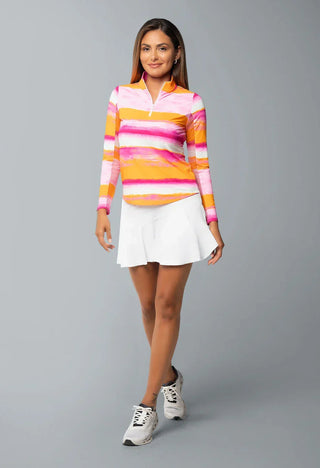 Ibkül - Amy Print Long Sleeve Mock Neck Top – 10088