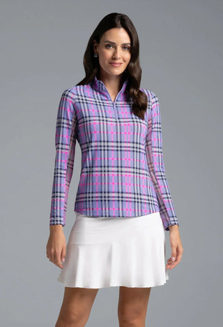 Ibkül - Judith Print Long Sleeve Mock Neck Top – 10934