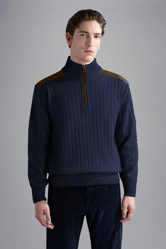 Paul & Shark - Chandail col zip de laine et cachemire