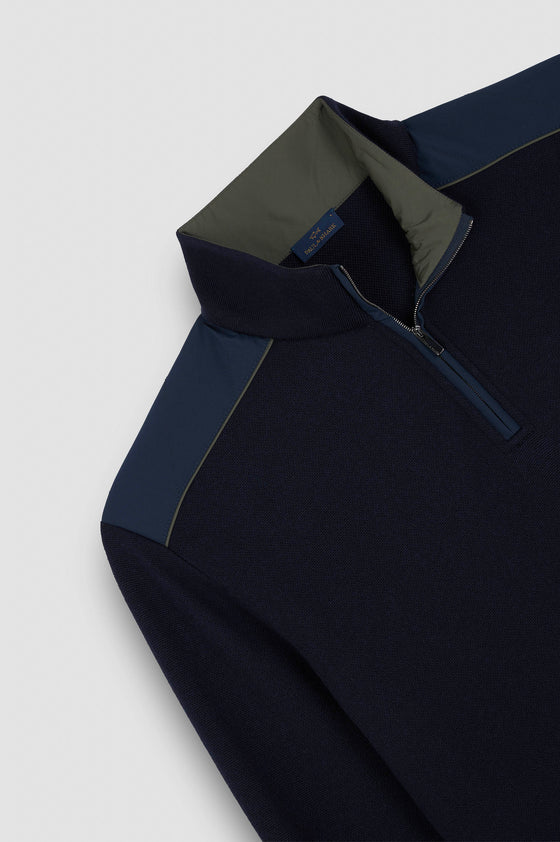 Paul & Shark - Chandail col zip de laine Typhoon Platinum