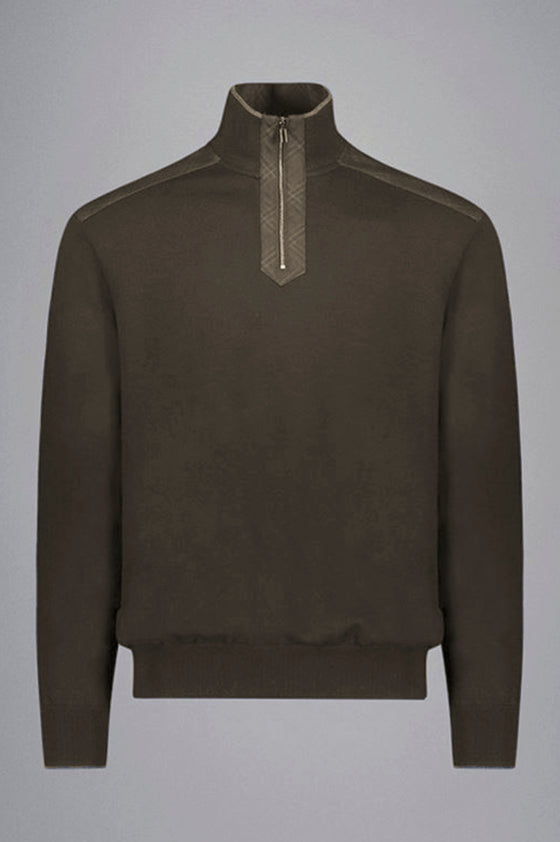 Paul & Shark - Chandail col zip de laine avec appliqués Loro Piana Rain System©