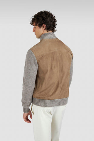 Paul & Shark - Cardigan de suede avec tricot de laine et cachemire