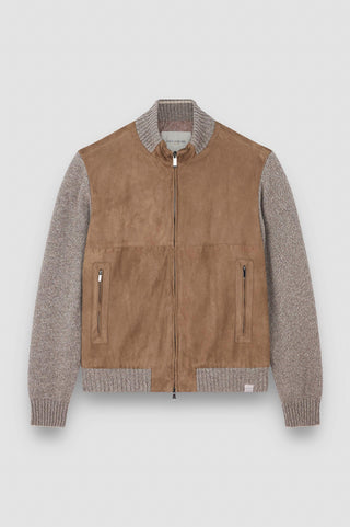 Paul & Shark - Cardigan de suede avec tricot de laine et cachemire