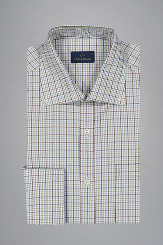 Paul & Shark - Chemise à carreaux de twill de coton