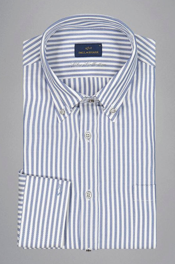Paul & Shark - Chemise a rayures de coton Silver Collection