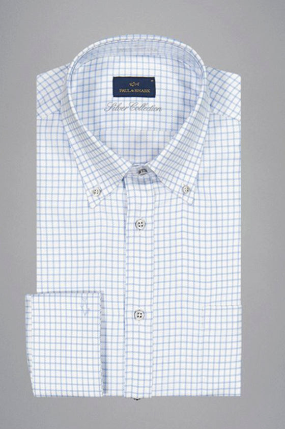 Paul & Shark - Chemise à carreaux de coton Silver Collection