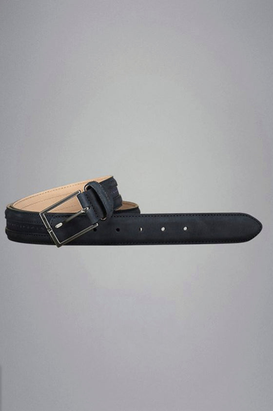 Paul & Shark - Ceinture de cuir avec drapeaux ton sur ton