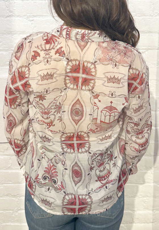 VLT's by Valentina's - 24-112 - Blouse florale manches longues de coton