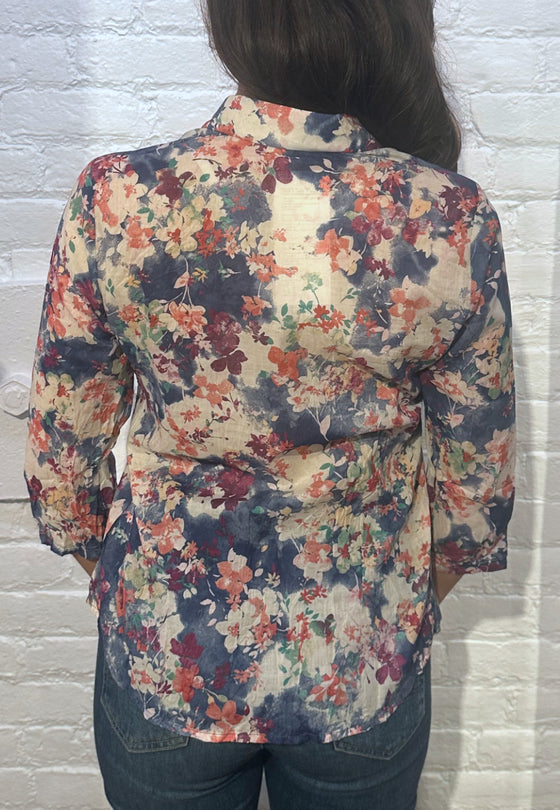 VLT's by Valentina's - 24-231 - Blouse florale manches 3/4 de coton