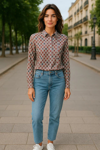 VLT's by Valentina's - 24-606 - Blouse à motifs manches longues de viscose