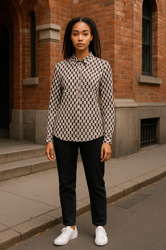 VLT's by Valentina's - 24-623 - Blouse à motifs manches longues de viscose