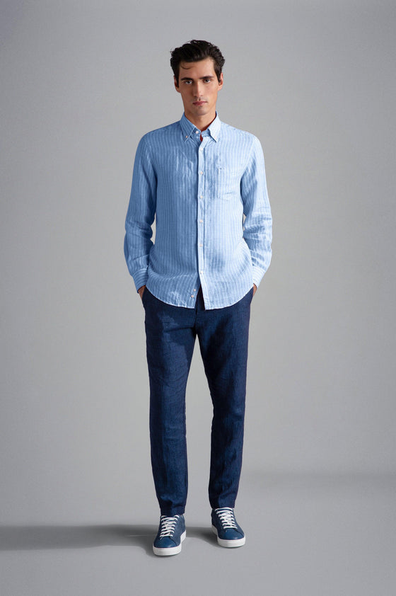 Paul & Shark - Chemise de lin manches longues à rayures - LE CAPITAINE D'A BORD