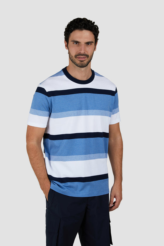 Paul & Shark - T-shirt manches courtes rayé de coton mercerisé