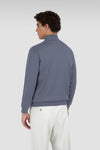 Paul & Shark - Chandail col zip de laine d'été avec Alcantara®