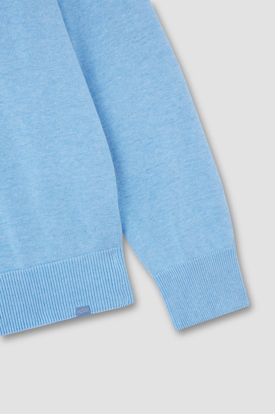 Paul & Shark - Chandail col zip de coton Fresco avec appliqués de lin