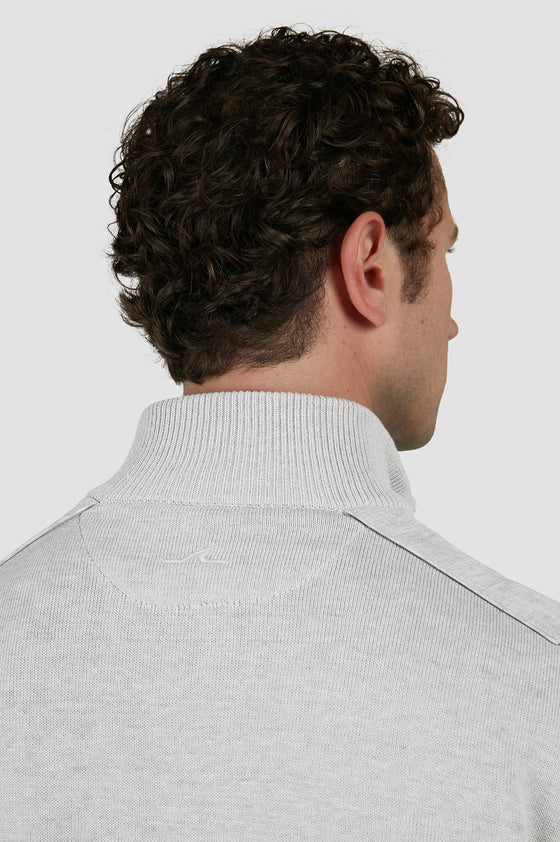 Paul & Shark - Chandail col zip de coton Fresco avec appliqués de lin