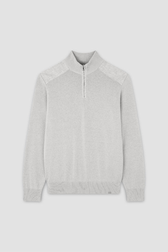Paul & Shark - Chandail col zip de coton Fresco avec appliqués de lin