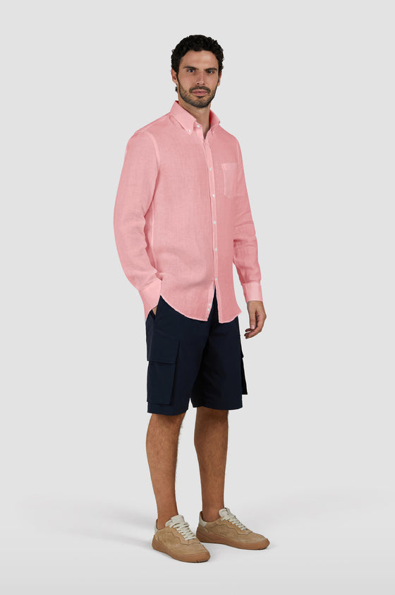 Paul & Shark - Chemise de lin manches longues unie