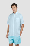 Paul & Shark - Chemise unie de lin manches courtes