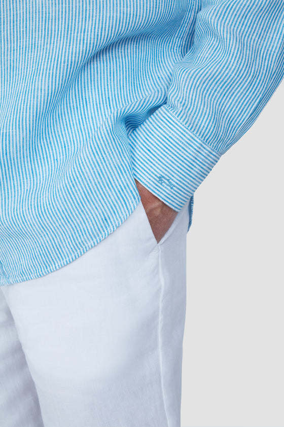 Paul & Shark - Chemise de lin manches longues à rayures