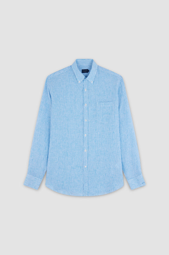 Paul & Shark - Chemise de lin manches longues à rayures