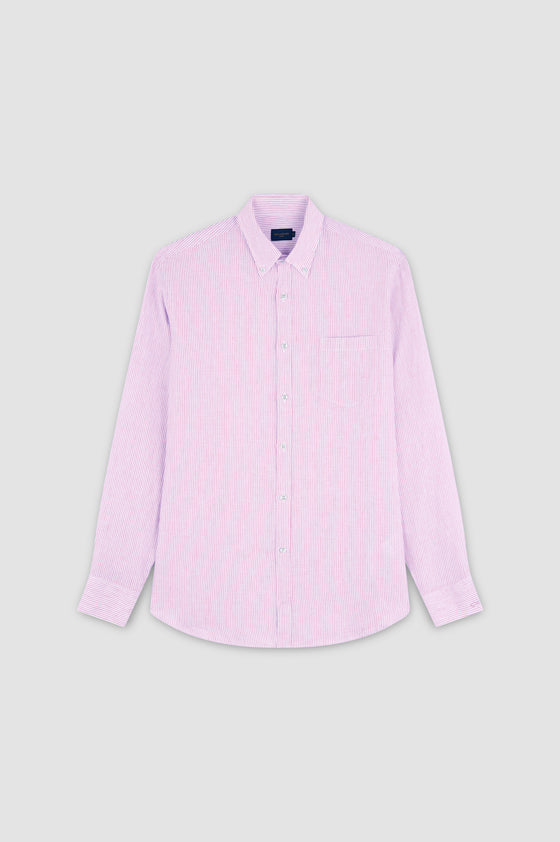 Paul & Shark - Chemise de lin manches longues à rayures