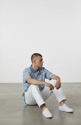 Paul & Shark - Polo rayé manches courtes coton double mercerisé