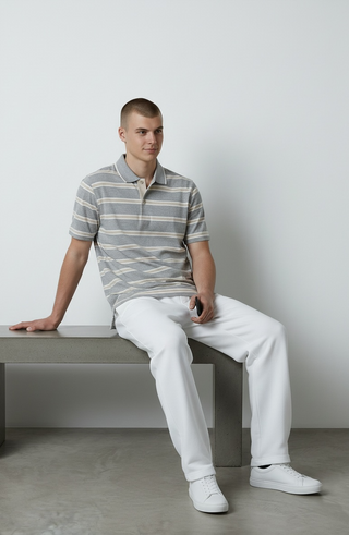 Paul & Shark - Polo rayé manches courtes coton double mercerisé