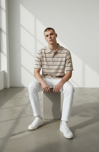 Paul & Shark - Polo rayé manches courtes coton double mercerisé