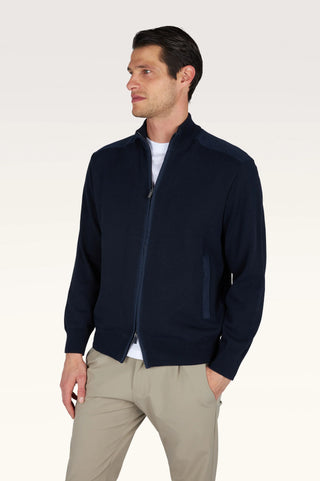 Paul & Shark - Cardigan de coton Fresco avec appliqués de lin