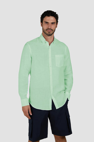 Paul & Shark - Chemise de lin manches longues unie