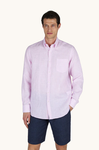 Paul & Shark - Chemise de lin manches longues à rayures