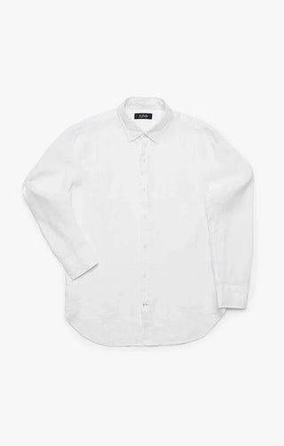 34 Heritage - Linen Chambray Shirt Bright White - LE CAPITAINE D'A BORD