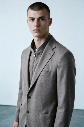 Emanuel Berg - Alberto - Veston de laine et cachemire D-Constructed - Medium Brown
