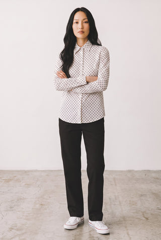 VLT's by Valentina's - 25-562/B - Blouse à carreaux manches longues de coton avec broderies