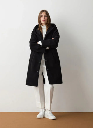 Colmar - Manteau avec capuche en drap de laine pour femme