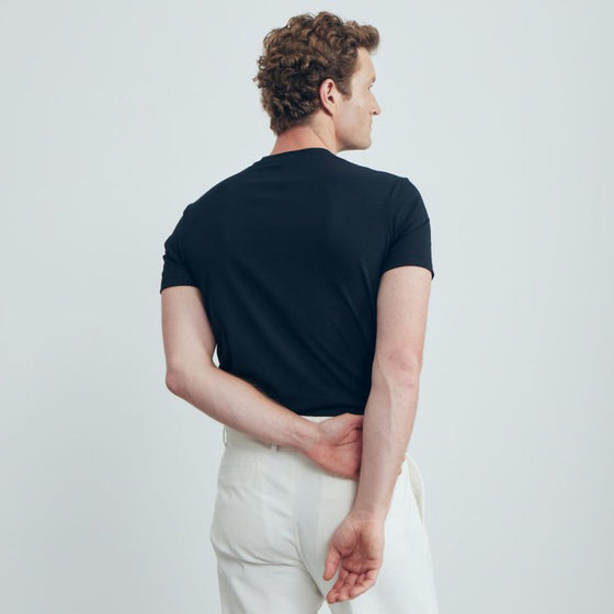 Emanuel Berg - T-Shirt manches courtes de coton 4Flex - Marine