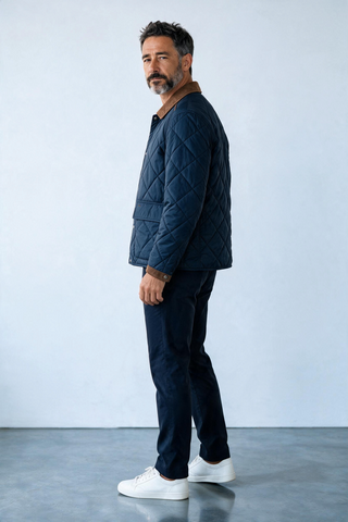 Paul & Shark - Manteau matelassée à col chemise avec détails en Alcantara®
