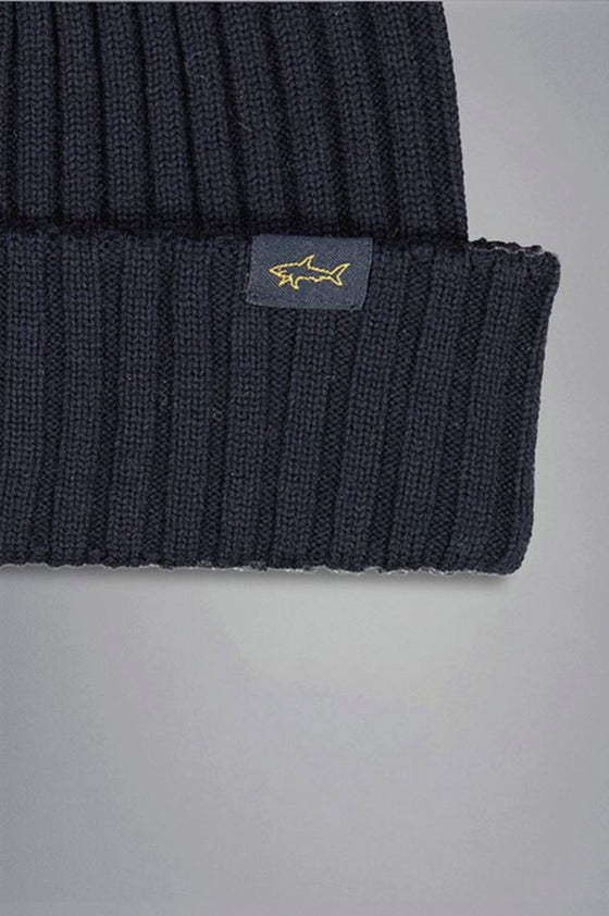 Paul & Shark - Tuque de tricot laine avec badge requin