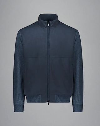 Paul & Shark - Cardigan de coton et soie avec devant Aqualeather®