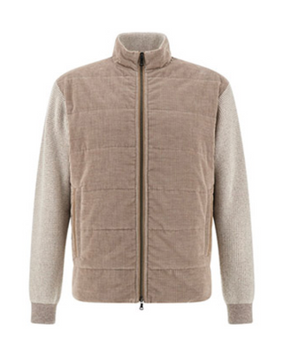 Paul & Shark - Cardigan de laine hybride avec devant de velours cordé
