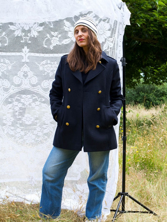 Dalmard Marine - Detroit - Caban pour femme à boutons dorés - Marine