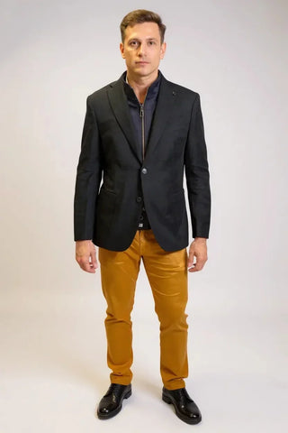 Digel - Earl-ST - Modern Fit - Veston de jersey le laine avec insertion détachable