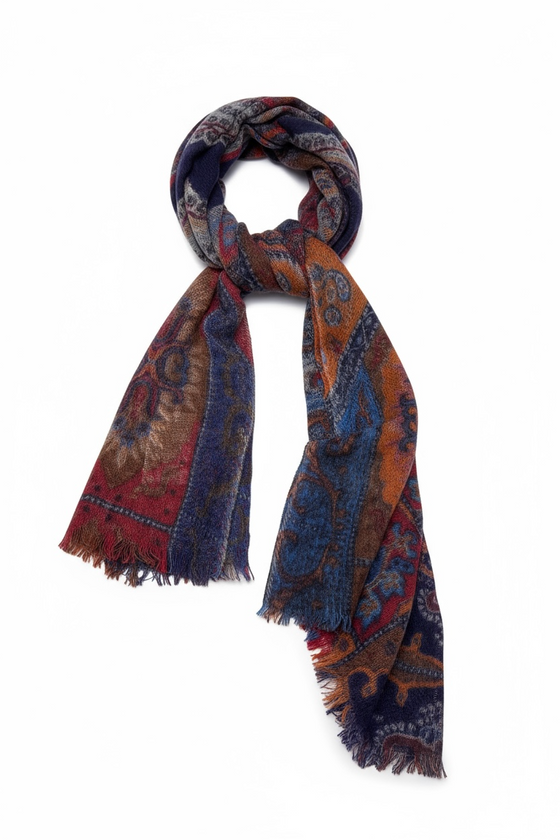 Hemley - Foulard paisley de laine et cachemire