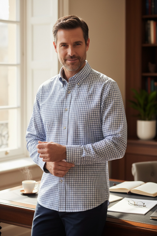 Paul & Shark - Chemise carreaux de coton Silver Collection