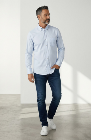 Paul & Shark - Chemise herringbone de coton Silver Collection
