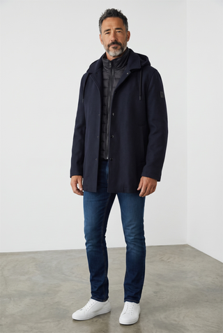 Digel - Damien - Manteau de laine avec capuchon et col détachable