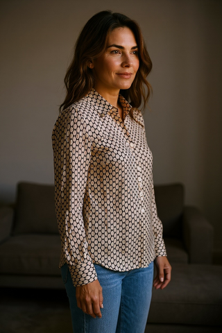 VLT's by Valentina's - 25-545 - Blouse à pois manches longues de viscose