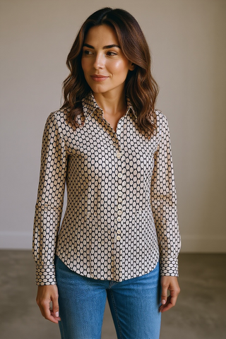 VLT's by Valentina's - 25-545 - Blouse à pois manches longues de viscose